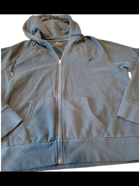 Time and Tru Tops - Time and Tru Women’s XL 16-18 Gem Slate Blue Full Zip Hoodie Cotton Blend